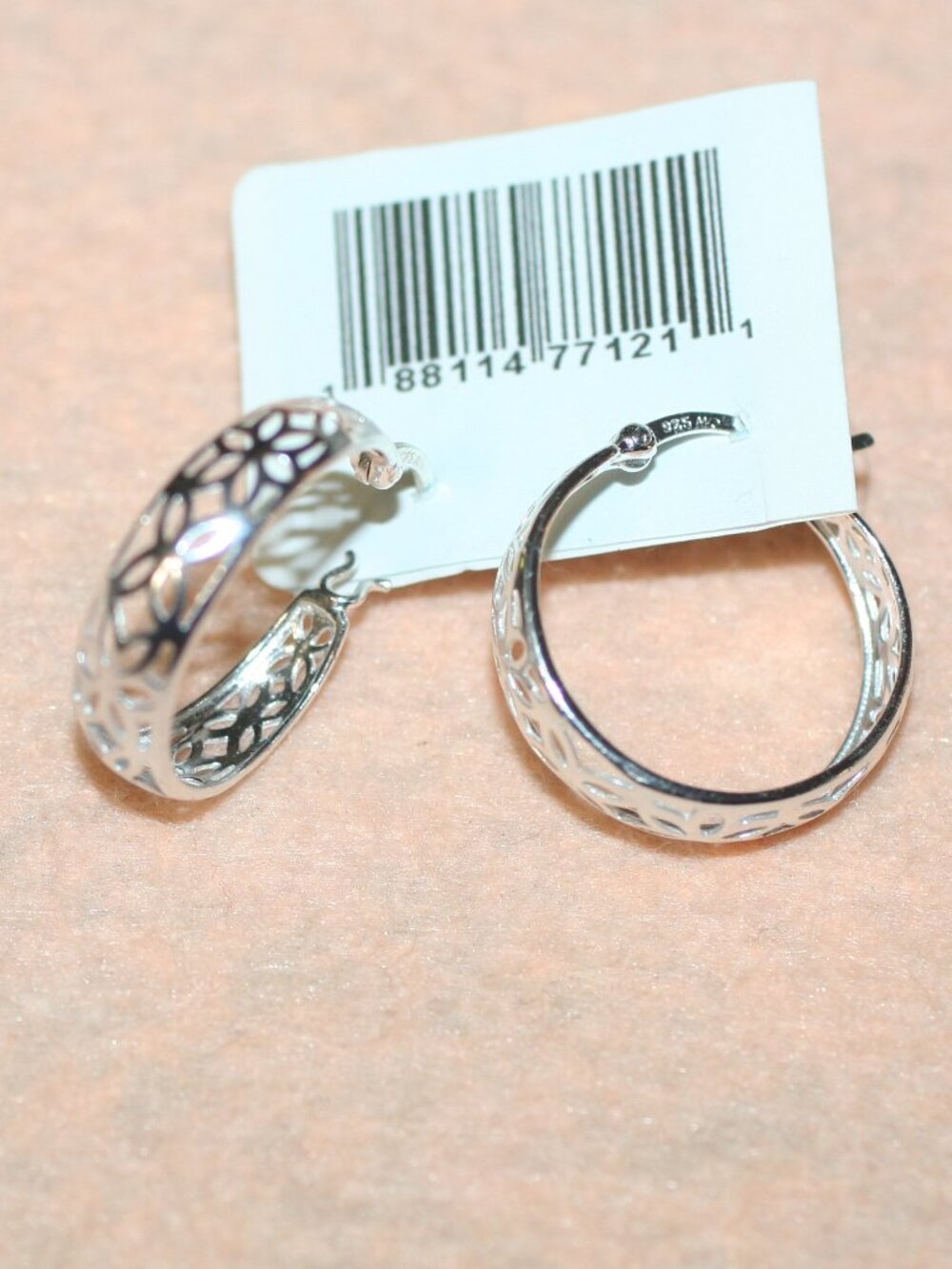 Vtg Filigree Hoop Celtic Designs Leverback Sterling Silver 925 Earrings